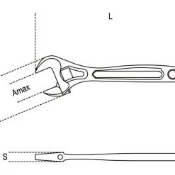 Beta Clé à Molette 001110030 111 300 Clés De Réglage Avec échelle, Chromées.